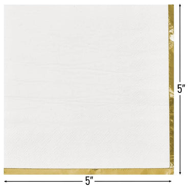 Frosty White with Hot Stamped Beverage Napkin 16count
