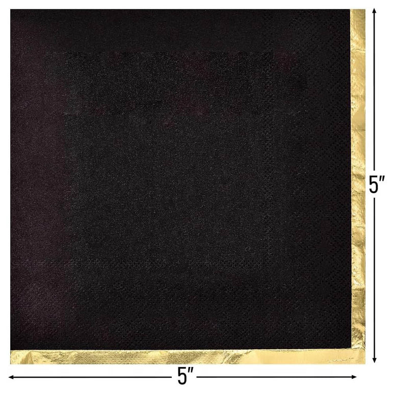 Jet Black with Hot Stamped Beverage Napkin 16count