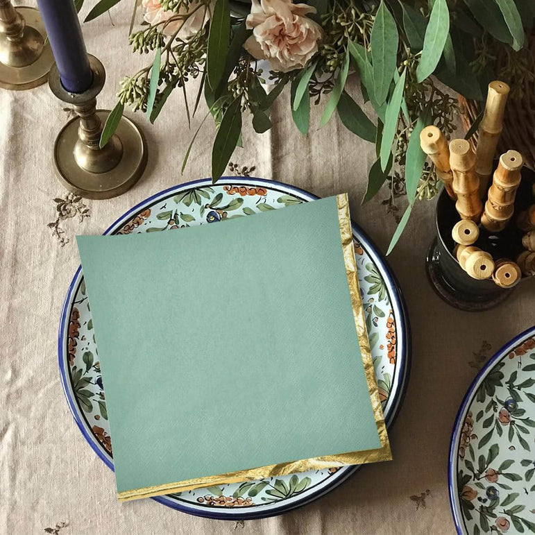 Willow with Hot Stamped Beverage Napkin 16count