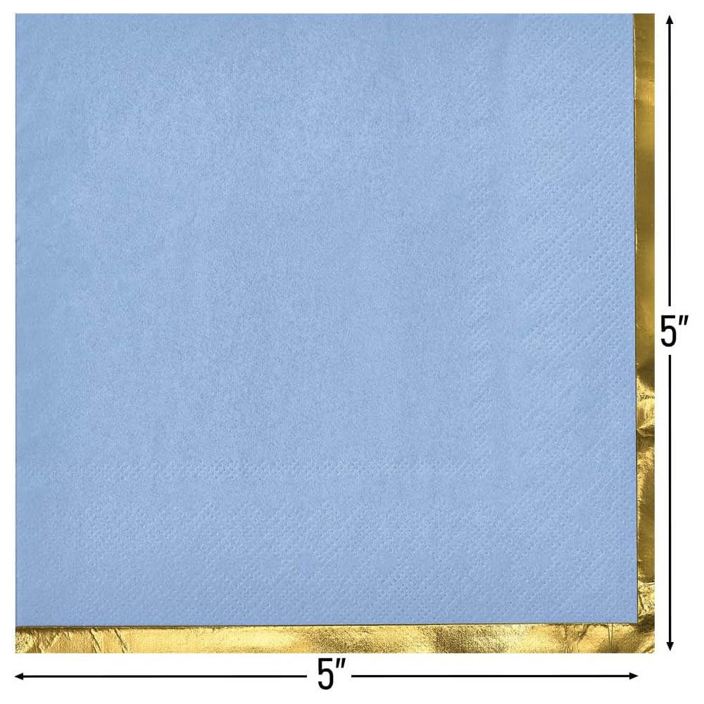 Ice Blue with Hot Stamped Beverage Napkin 16count