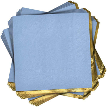 Ice Blue with Hot Stamped Beverage Napkin 16count