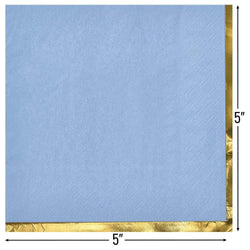 Ice Blue with Hot Stamped Beverage Napkin 16count