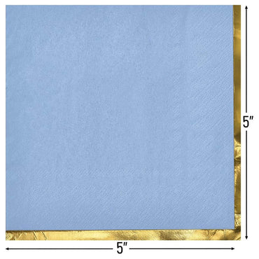 Ice Blue with Hot Stamped Beverage Napkin 16count