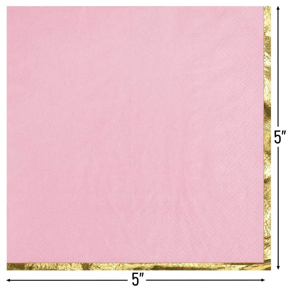 Rose with Hot Stamped Beverage Napkin 16count