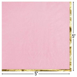 Rose with Hot Stamped Beverage Napkin 16count