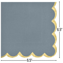 Dark Grey with Hot Stamped Scalloped Edge Lunch Napkin 16count