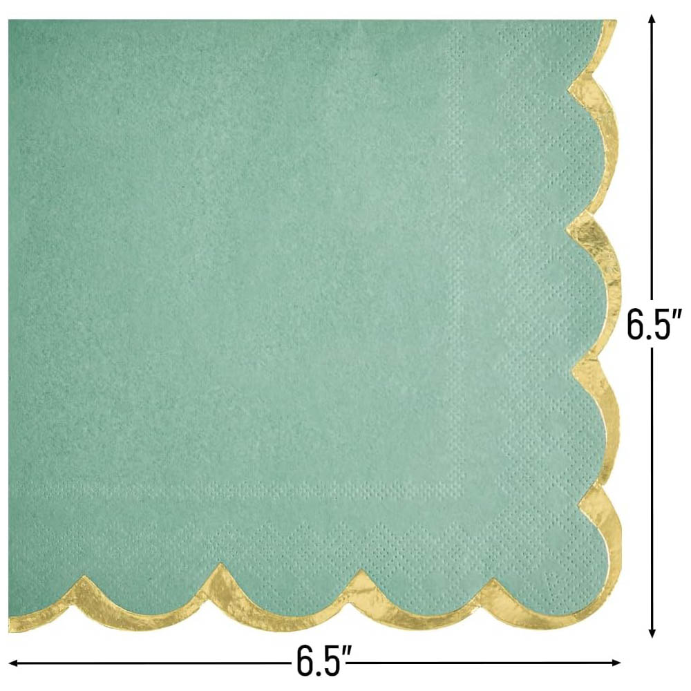 Willow with Hot Stamped Scalloped Edge Lunch Napkin 16count