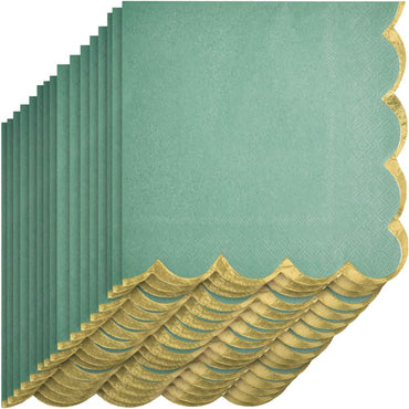 Willow with Hot Stamped Scalloped Edge Lunch Napkin 16count