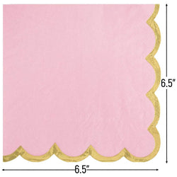 Rose with Hot Stamped Scalloped Edge Lunch Napkin 16count