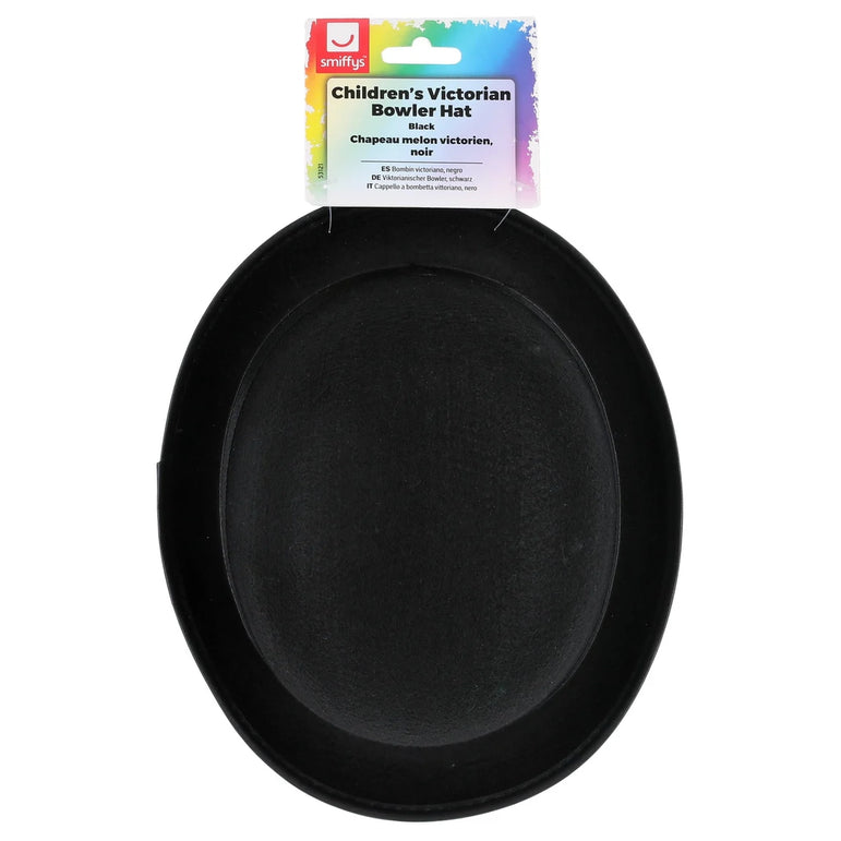Child Victorian Bowler Black Hat