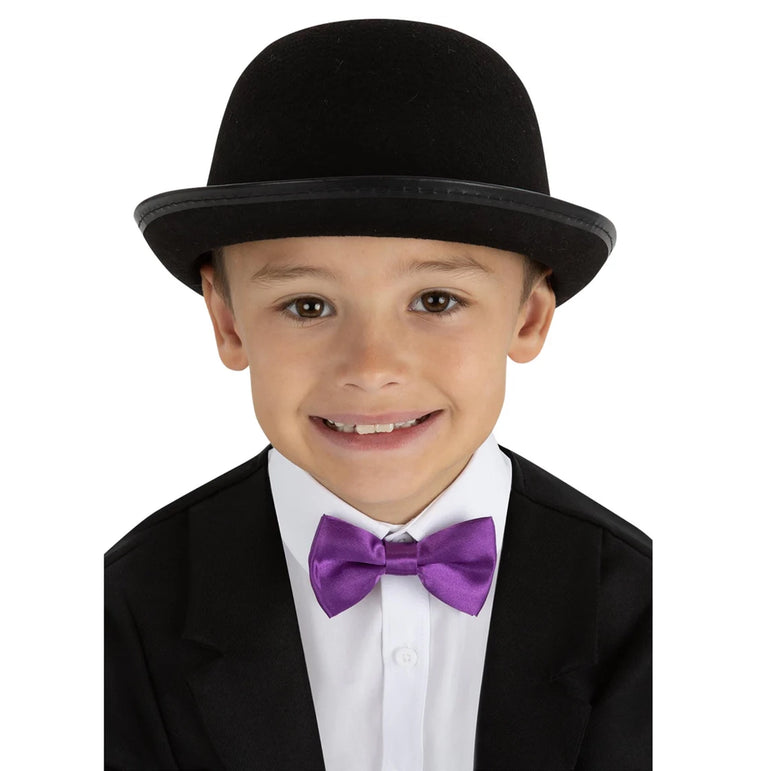 Child Victorian Bowler Black Hat