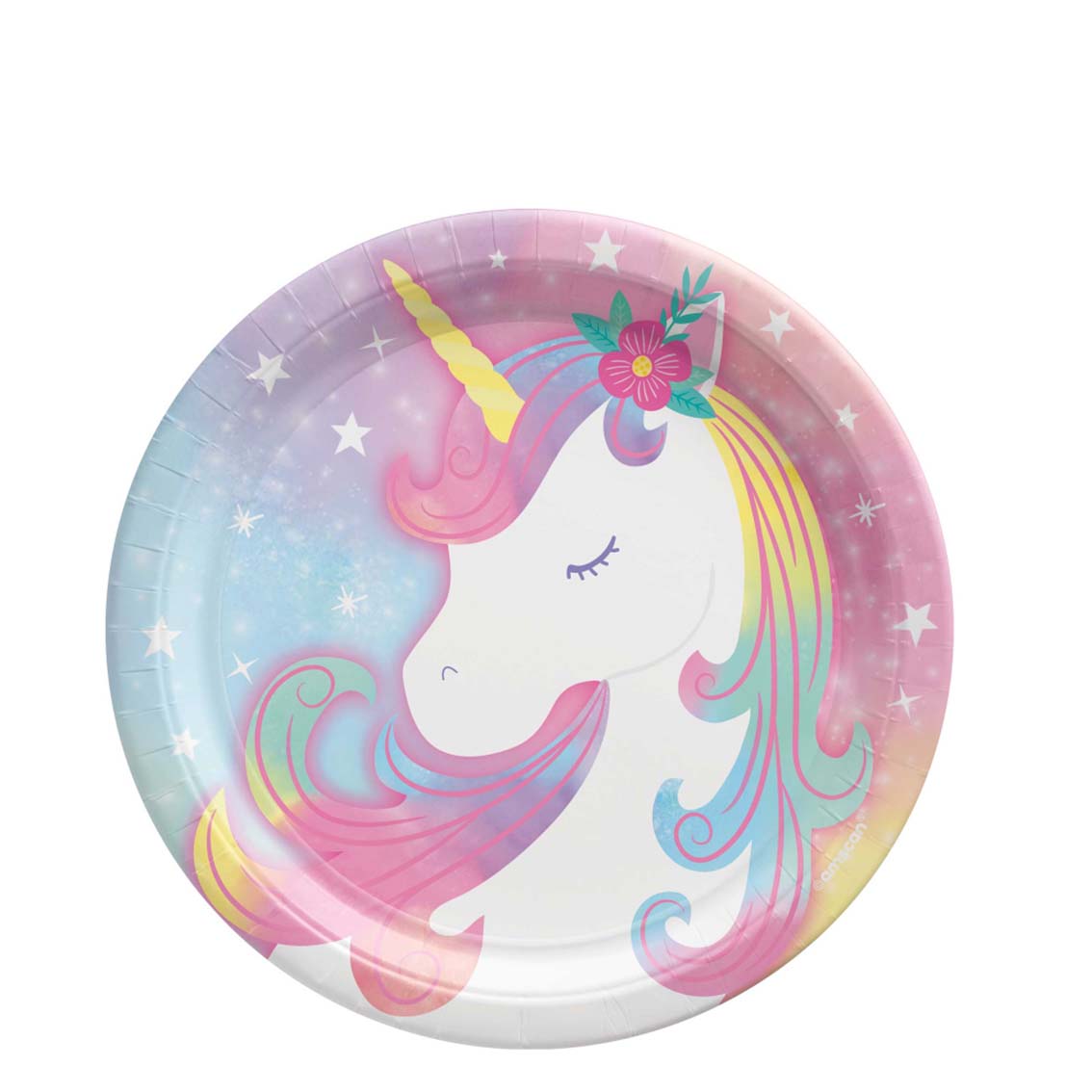 Enchanted Unicorn Round Paper Plates 7in,8pcs