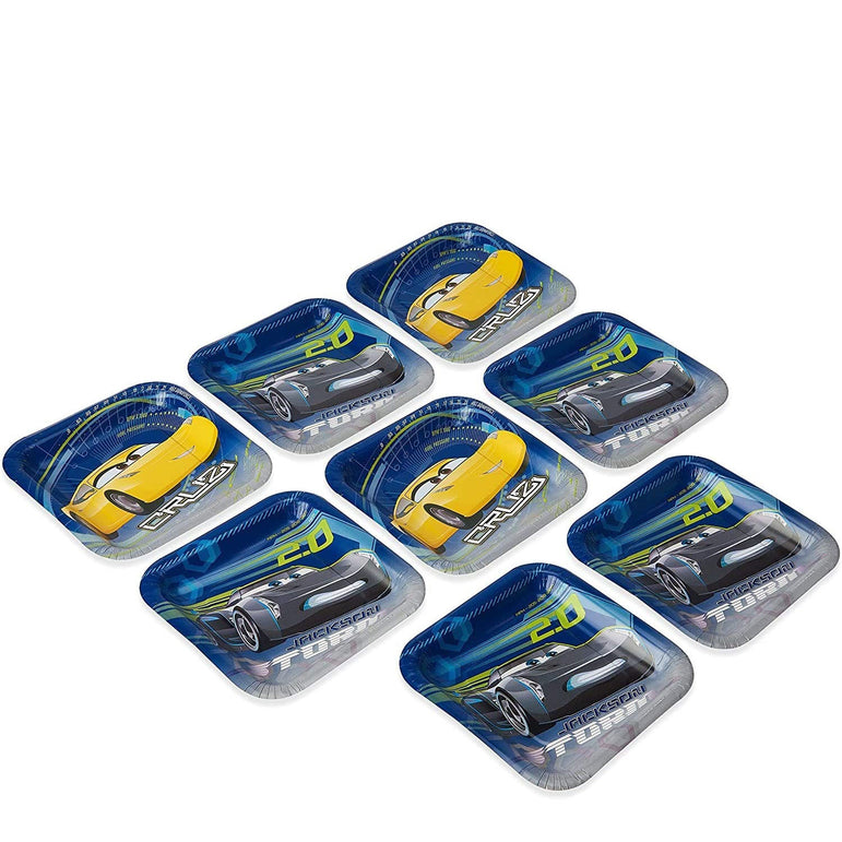 Cars 3 Square Paper Plates 7in, 8pcs