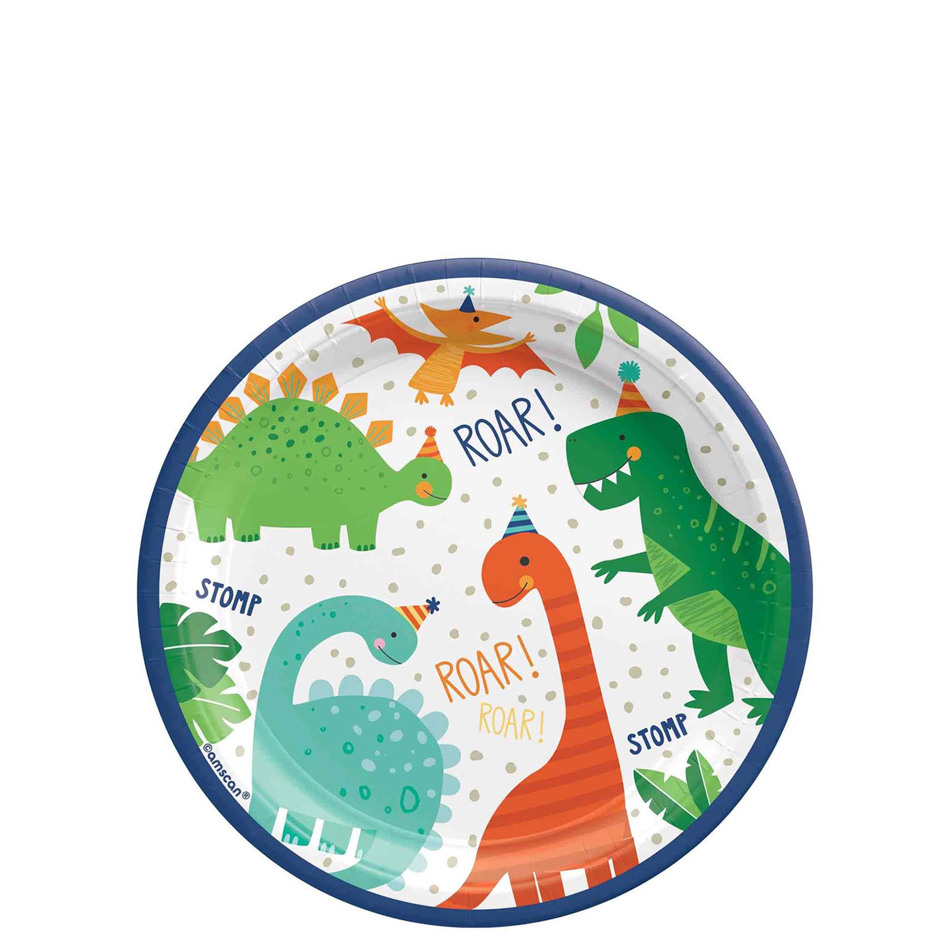 Dino-Mite Party Round Plates 7in, 8pcs