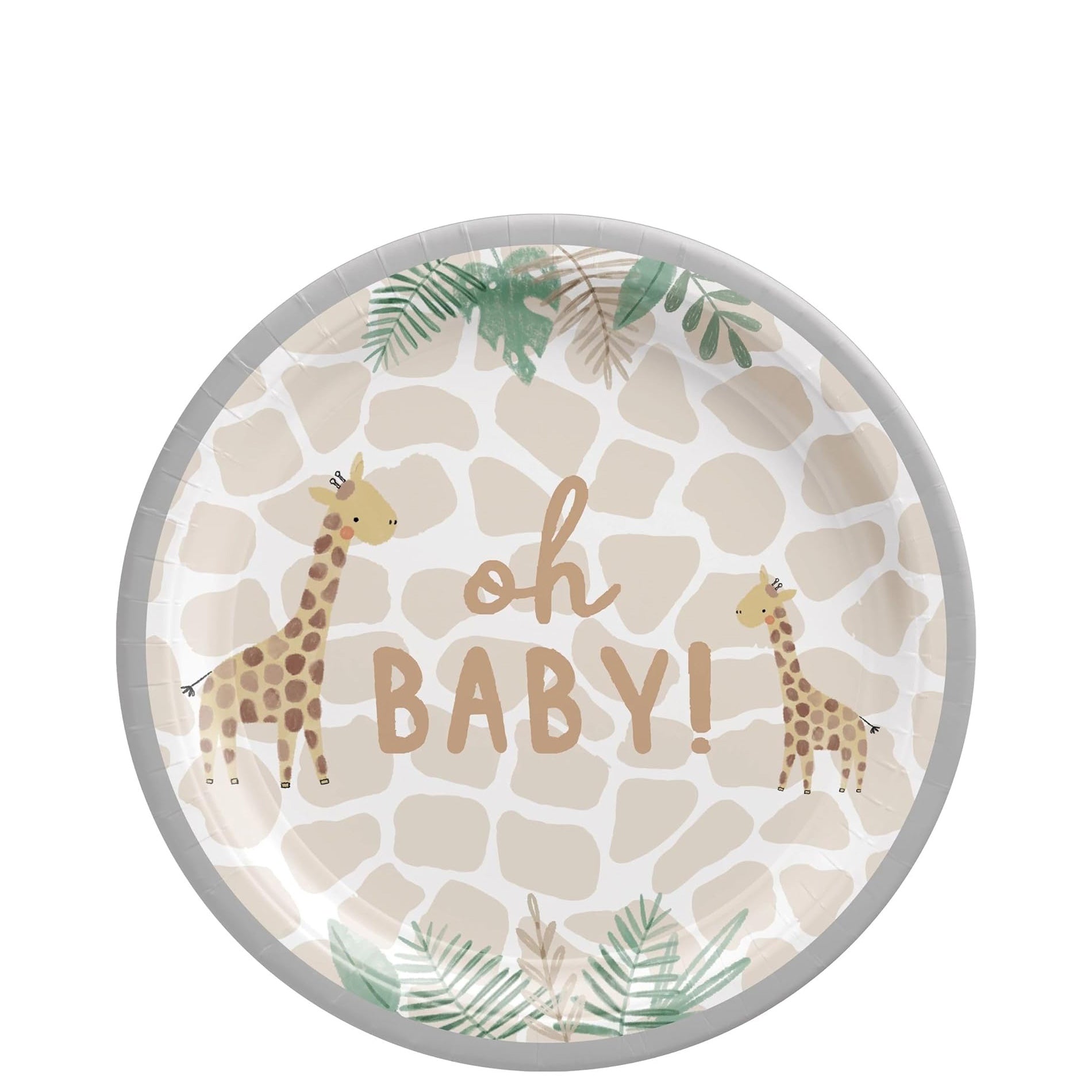 Baby Shower Soft Jungle Hello Baby Paper Plates 7in 8pcs