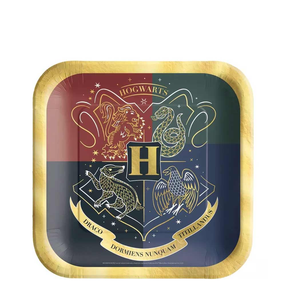 Hogwartz University Harry Potter Metallic Paper Plates 7in, 8pcs