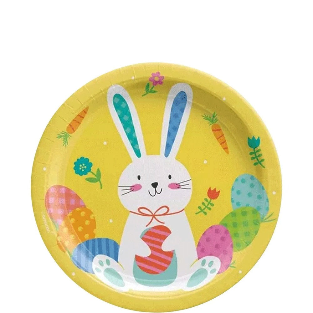 Funny Bunny Round Paper Plates 7in, 8pcs