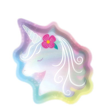 Enchanted Unicorn Iridescent Paper Plates 7in 8pcs