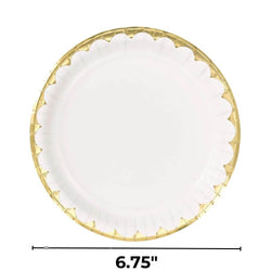 Frosty White Metallic Paper Plates 6.75in 8pcs