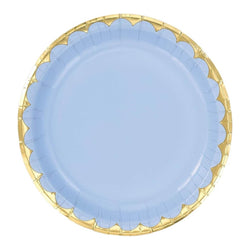 Ice Blue Metallic Paper Plates 6.75in 8pcs