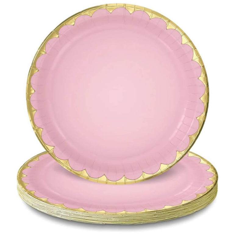 Rose Metallic Paper Plates 6.75in 8pcs