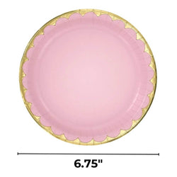 Rose Metallic Paper Plates 6.75in 8pcs