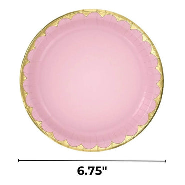 Rose Metallic Paper Plates 6.75in 8pcs