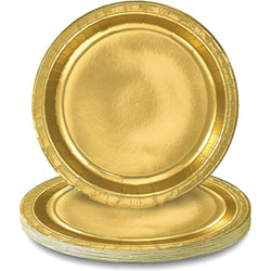 Gold Metallic Paper Plates 6.75in 8pcs