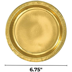Gold Metallic Paper Plates 6.75in 8pcs