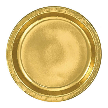 Gold Metallic Paper Plates 6.75in 8pcs