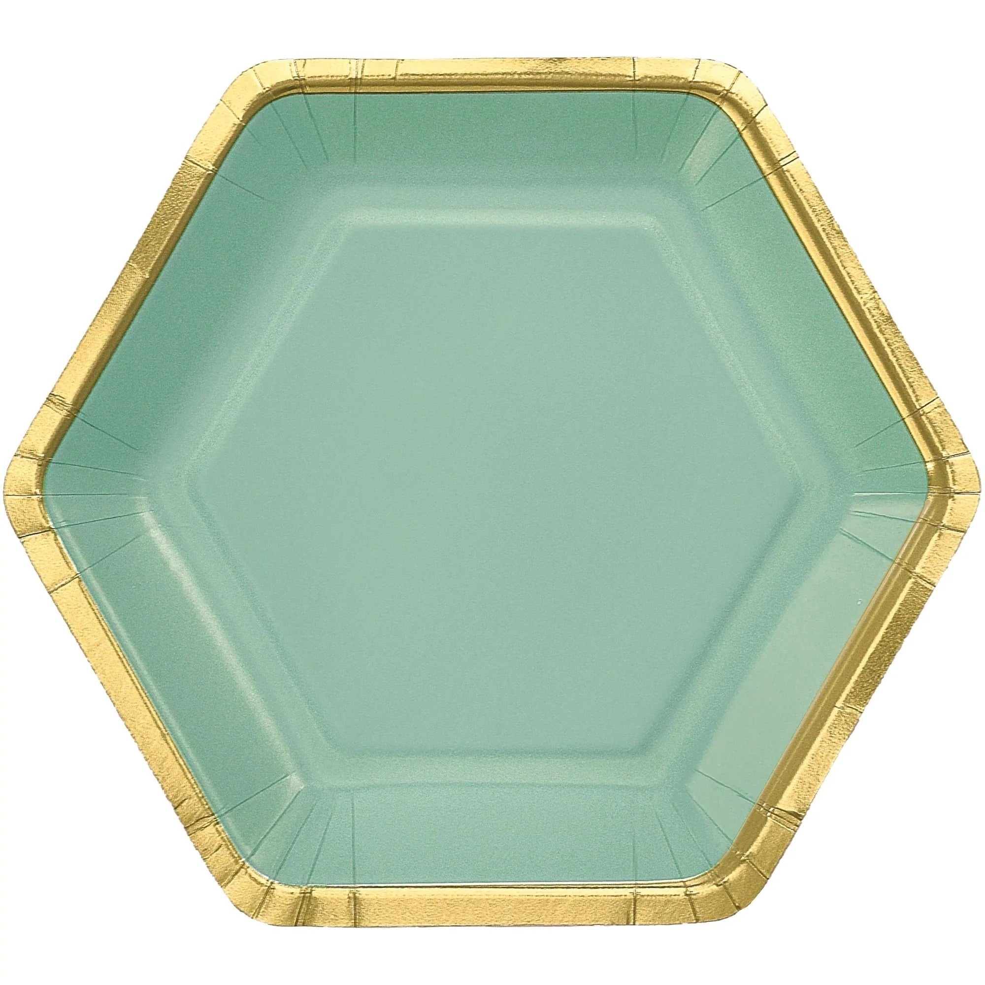 Willow Metallic Hexagonal Paper Plates 9in 8pcs