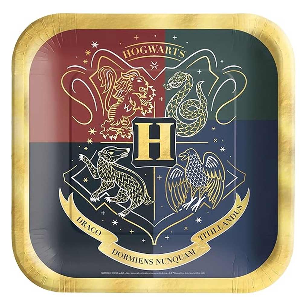 Hogwartz University Harry Potter Metallic Paper Plates 9in, 8pcs