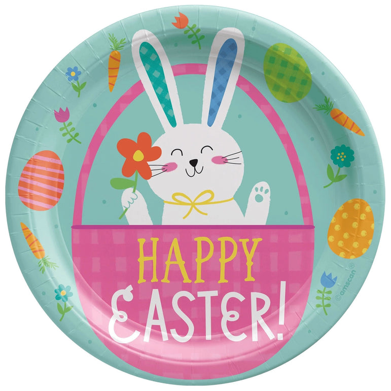 Funny Bunny Round Paper Plates  9in, 8pcs