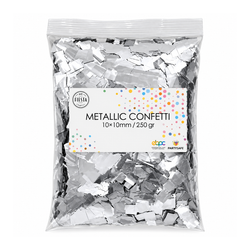 Silver Square Confetti, 10x10mm, 250g