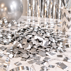 Silver Square Confetti, 10x10mm, 250g