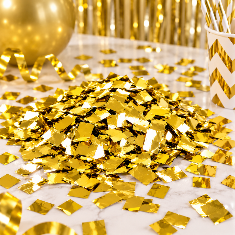 Gold Square Confetti, 10x10mm, 250g