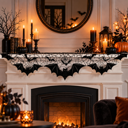 Classic Black & White Mantle Scarf Fabric