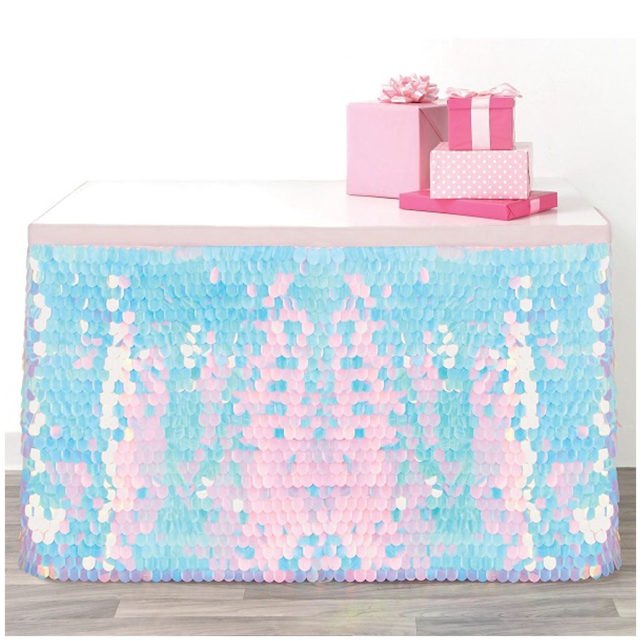 Luminous Iridescent Sequin Table Skirt