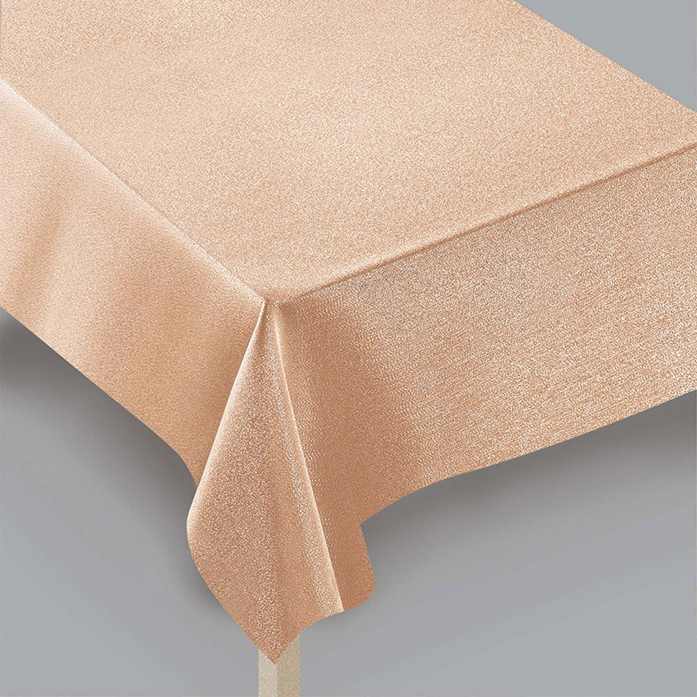 Rose Gold Metallic Fabric Tablecover 60in