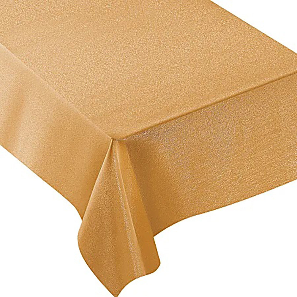 Party Gold Metallic Fabric Table Cover 60in