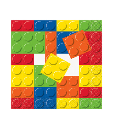 Building Blocks Birthday Beverage Napkins 16pcs