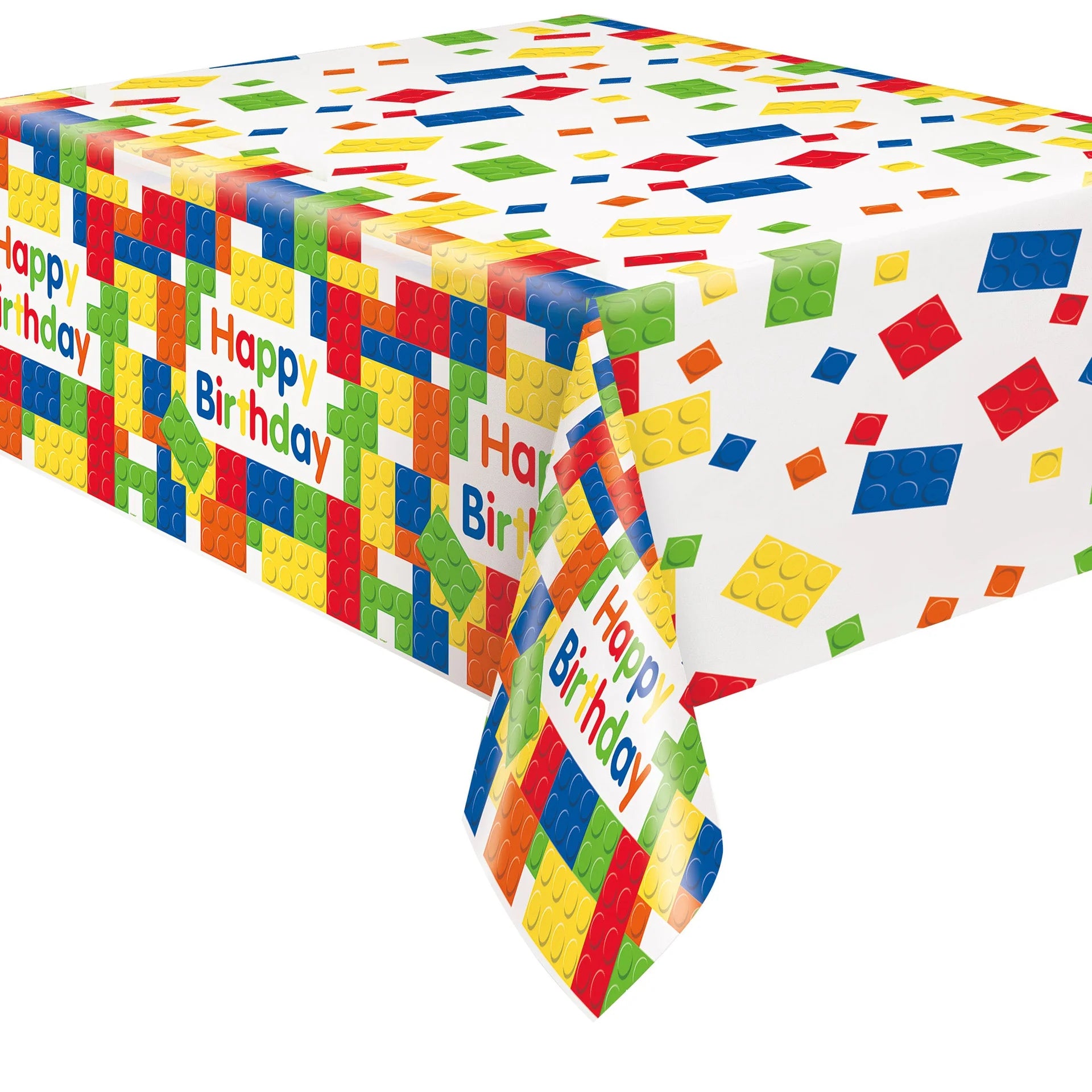 Building Blocks Birthday Plastic Rectangular Tablecover 54x84in