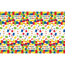 Building Blocks Birthday Plastic Rectangular Tablecover 54x84in
