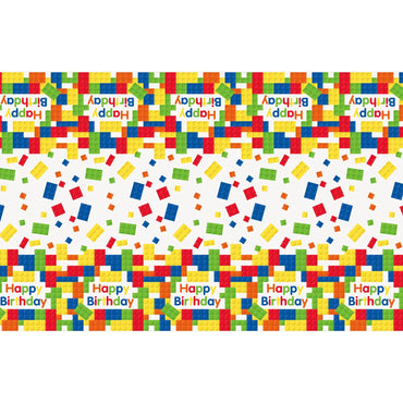 Building Blocks Birthday Plastic Rectangular Tablecover 54x84in
