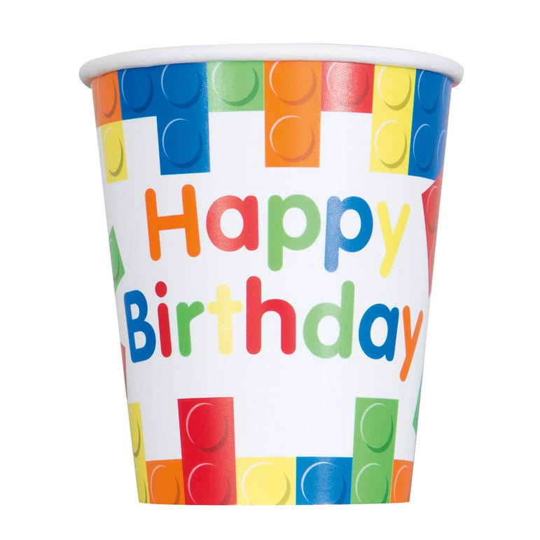 Building Blocks Birthday Paper Cups 9oz 8pcs