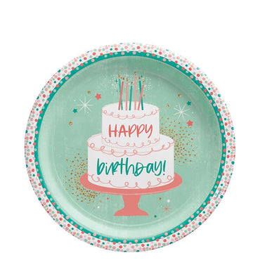 Happy Cake Day Paper Plates 10in, 8pcs