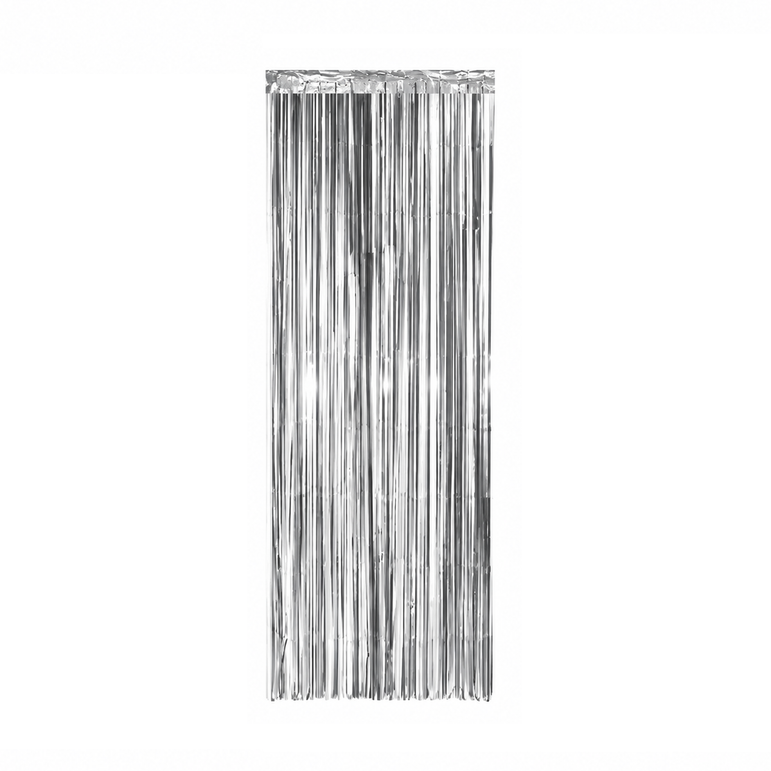 Silver Foil Party Curtain, 100x240cm