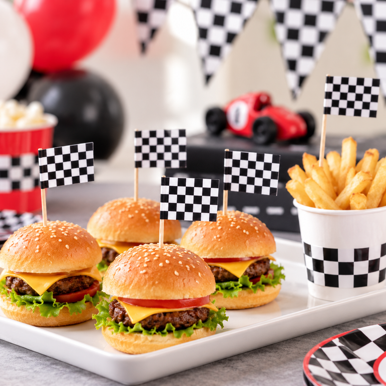 Racing Flag Party Picks, 50pcs
