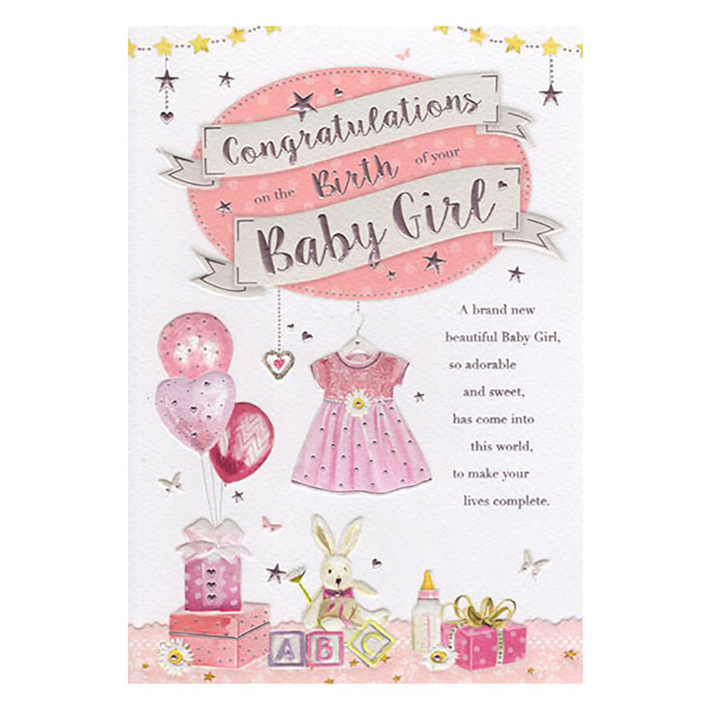 Congratulations on Baby Girl Greeting Card