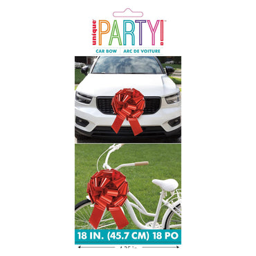 Giant Red Car Bow Decoration 18in
